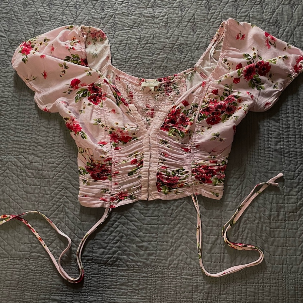 🐝Floral Corset Crop Top